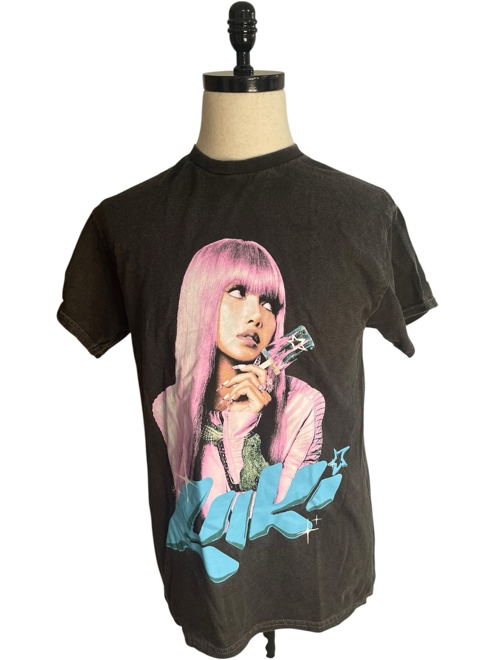 Blackpink LISA Kiki Portrait Graphic T-Shirt Dark Gray